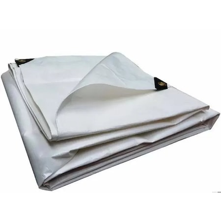 10' X 14' Actual Size 9'6 X 13'6 White Heavy Duty Poly Tarps